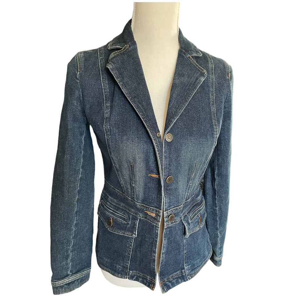 ANN TAYLOR LOFT Blue STRETCH denim jacket  SIZE 4